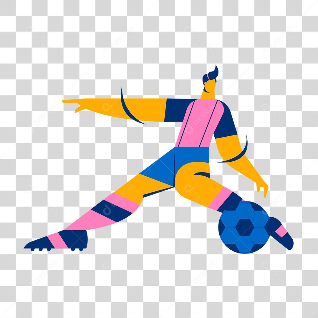Desenho de homem praticando esportes futebol