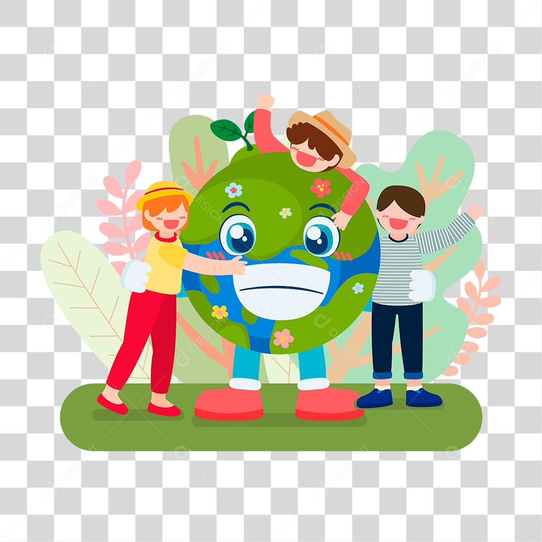 Desenhos de pessoas conceito salvando o mundo natureza plantando