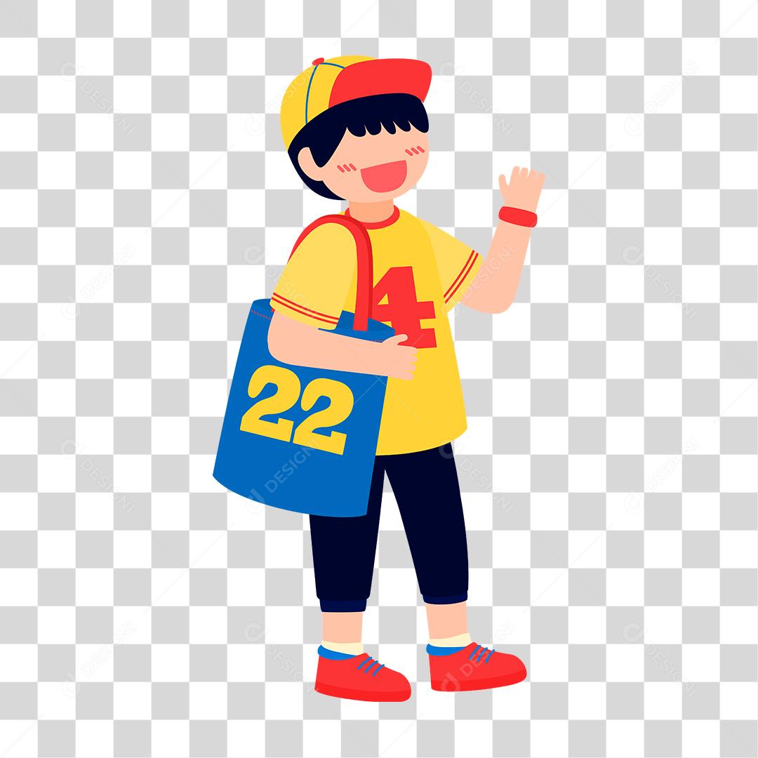 Desenho de menino feliz