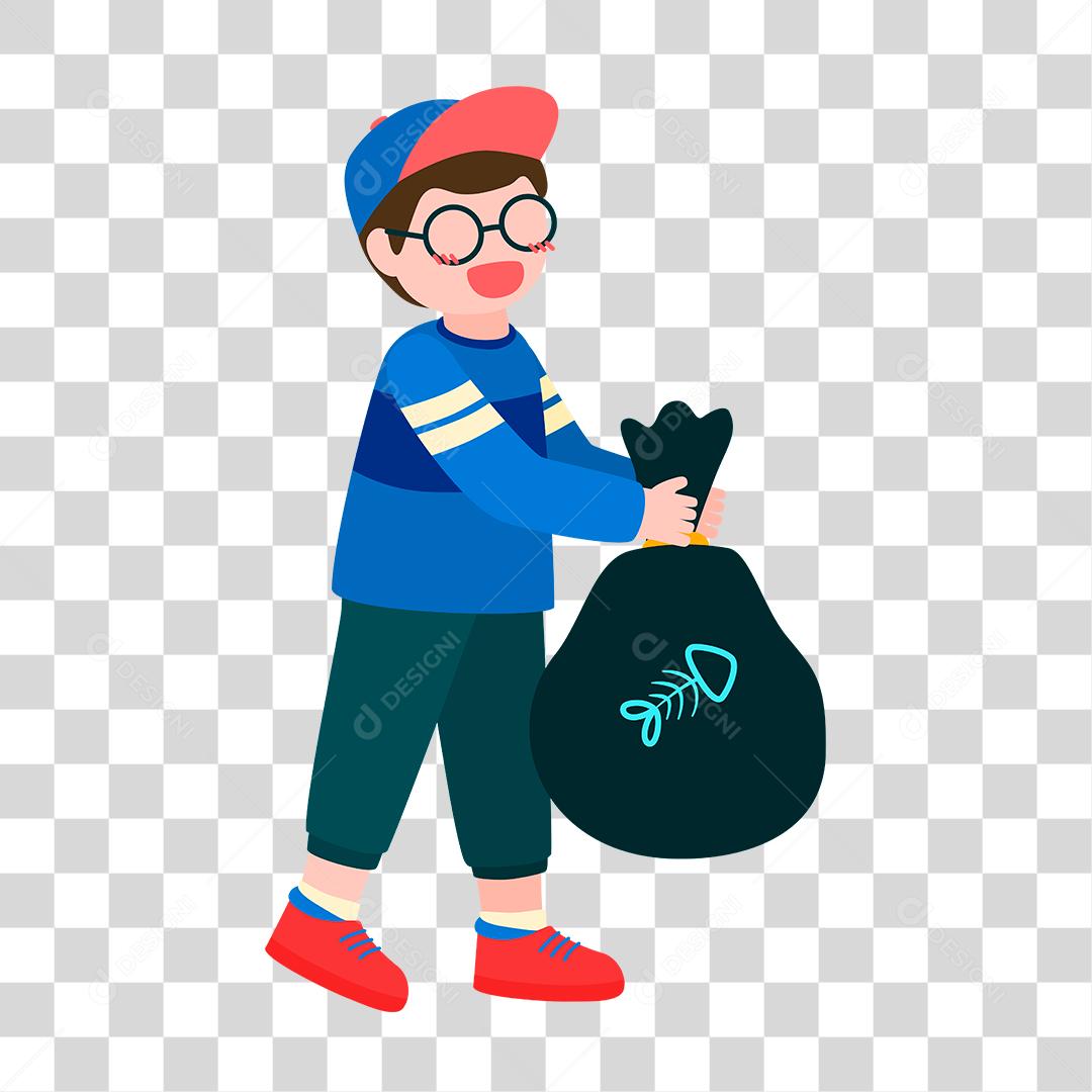 Desenho de menino feliz trabalhando