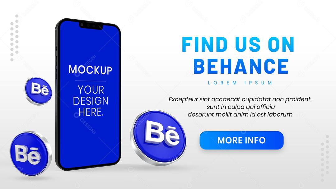 Mockup Celular Redes Social Behance PSD Editável