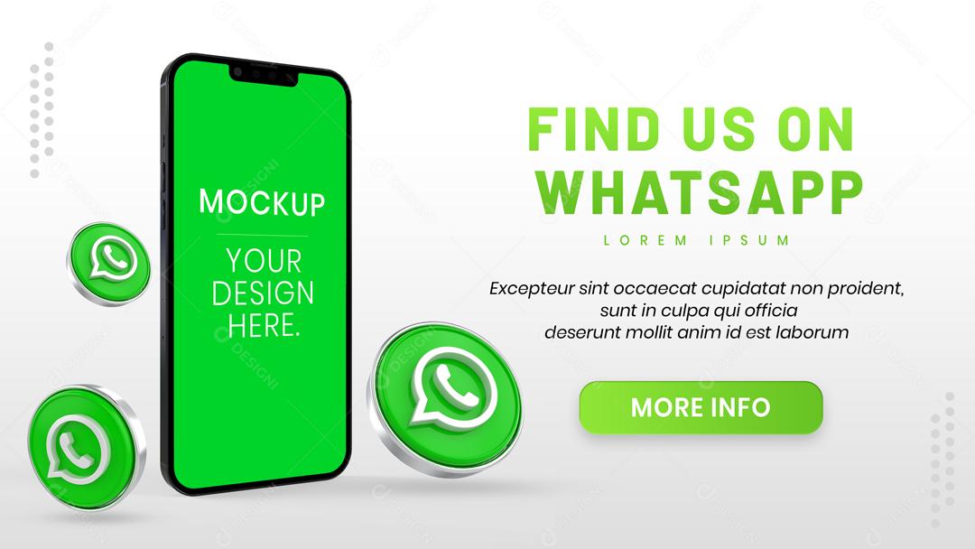 Mockup Celular Redes Social WhatsApp  PSD Editável