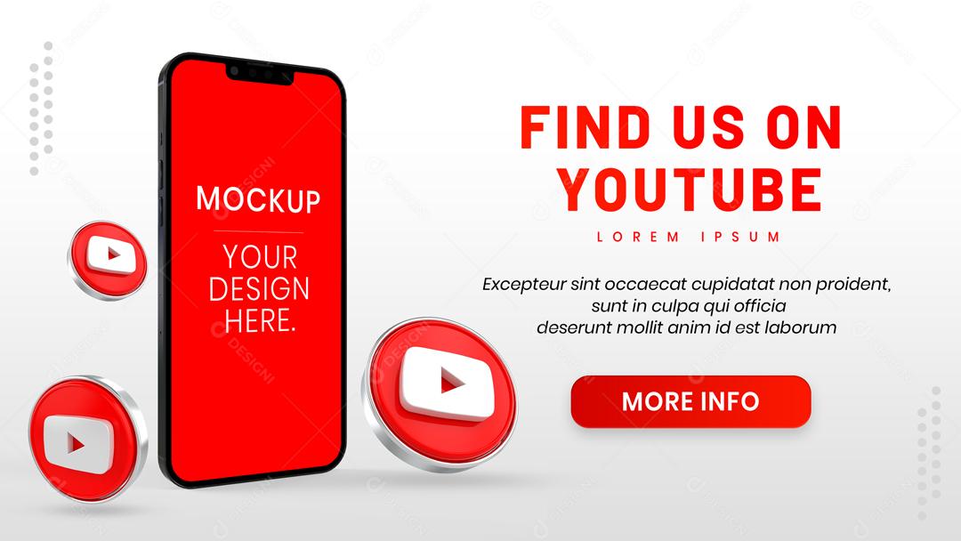 Mockup Celular Redes Social Youtube PSD Editável