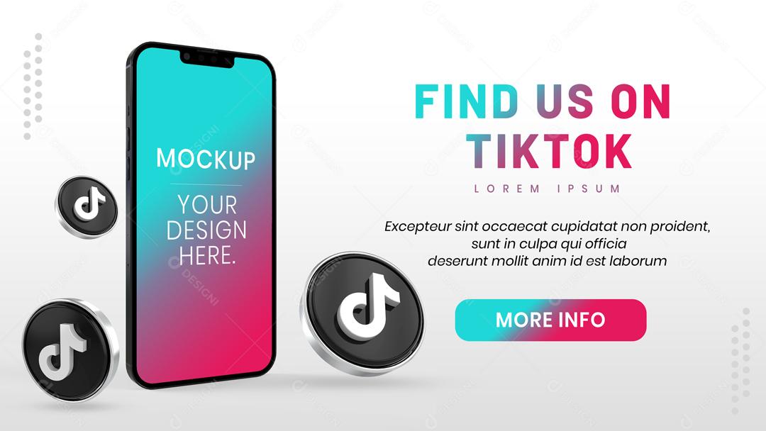 Mockup Celular Redes Social Tiktok PSD Editável