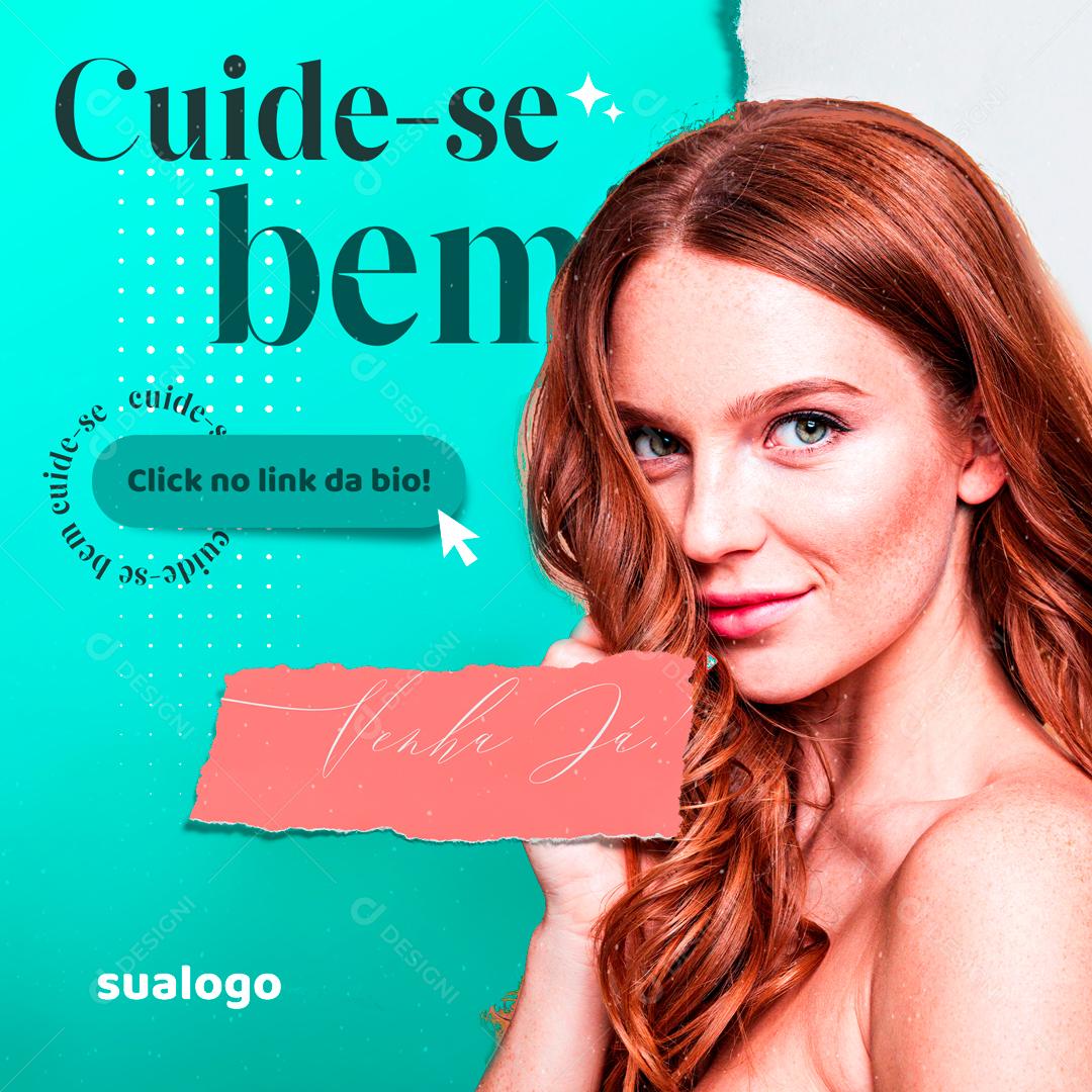 Cuide-se Bem Clique No Link Da Bio Para Saber Mais Social Media PSD Editável