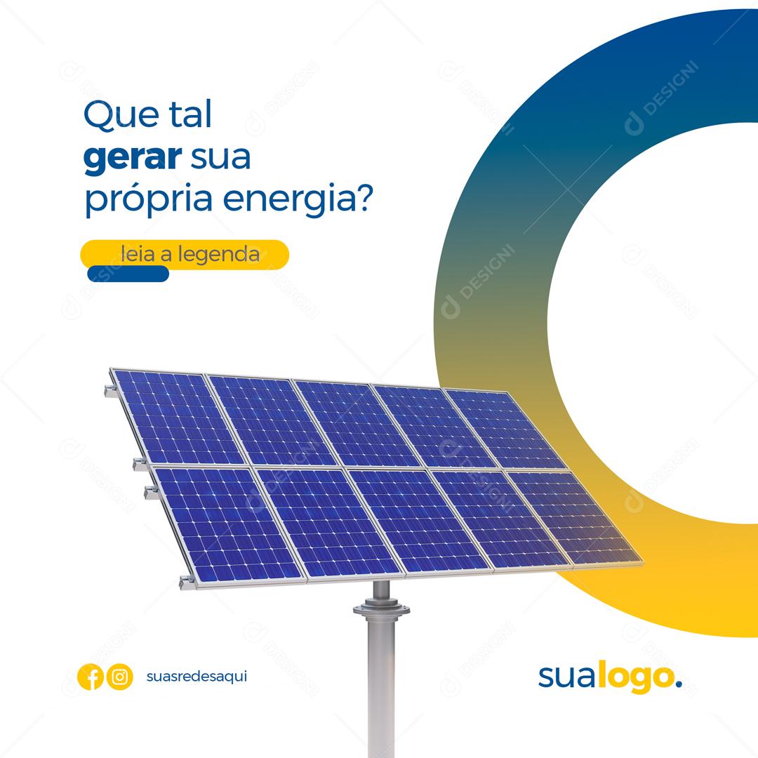 Que Tal Gerar Sua Própria Energia Social Media PSD Editável