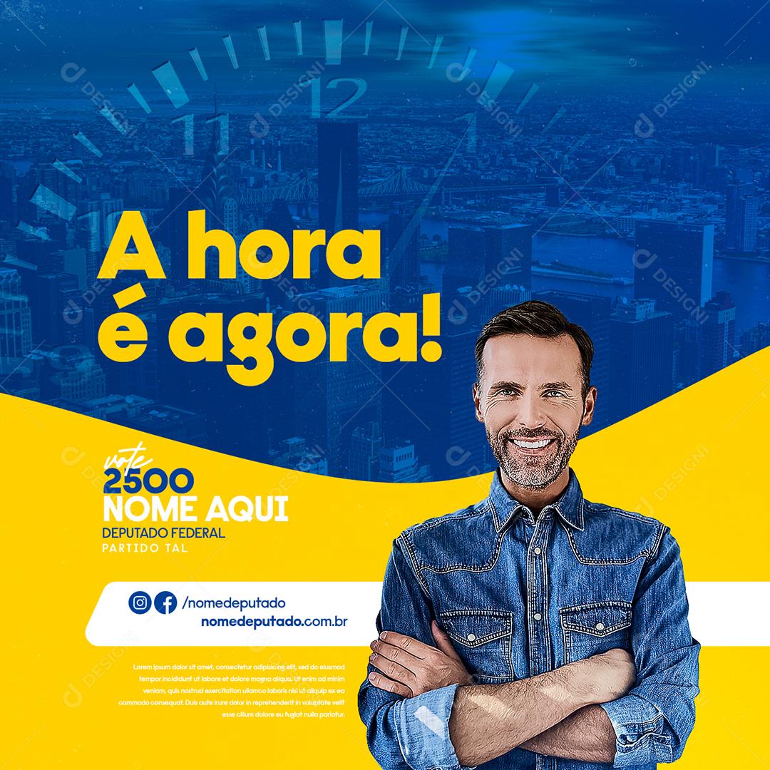 Social Media A hora é Agora Política PSD Editável