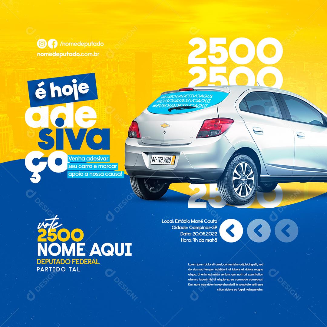 Social Media Venha Adesiva Seu Carro Política PSD Editável