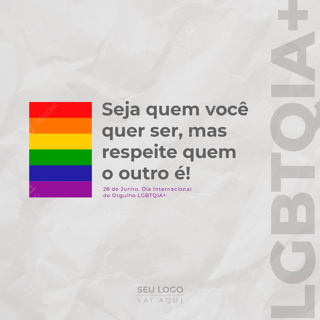 A Luta é Pelo Direito De Amar Dia 28 De Junho Dia Internacional do Orgulho LGBT Social Media PSD Editável