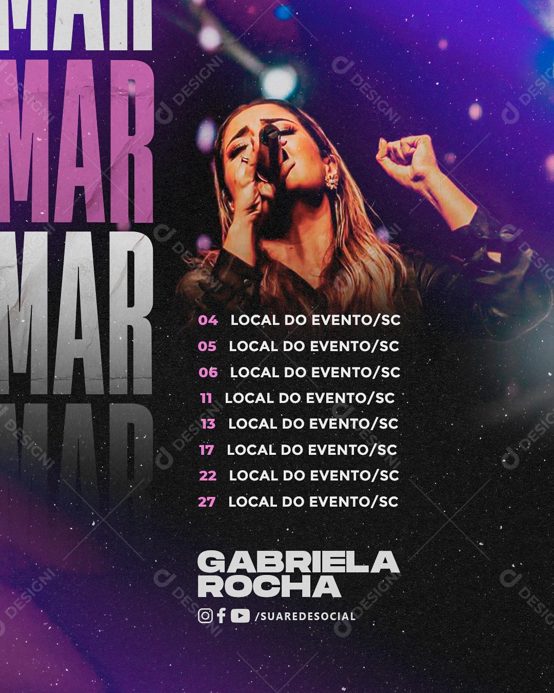 Flyer Semanal Gabriela Rocha Social Media PSD Editável