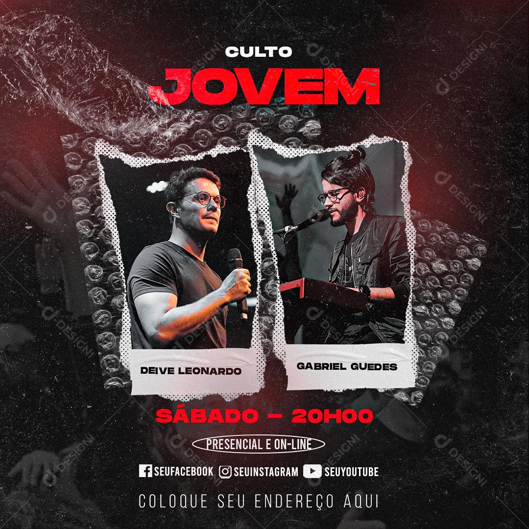 Culto Jovem Venha Participar Hoje Social Media PSD Editável