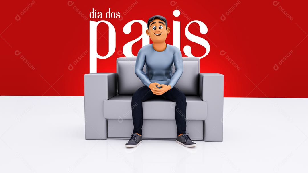 Background Homem Sentado Em Sofá Cinza Dia Dos Pais