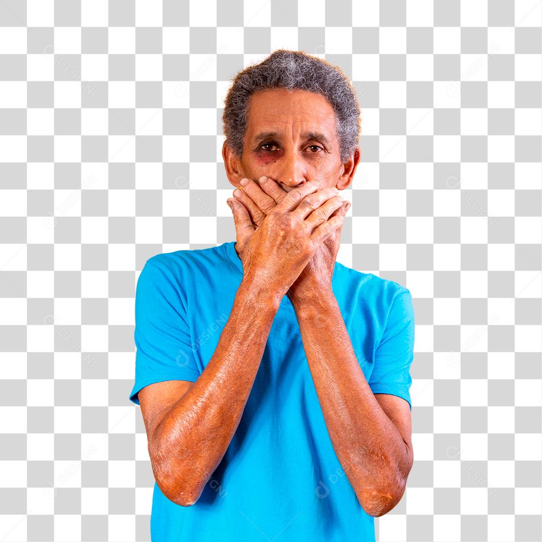 Senhor de idade idoso com olho roxo PNG Transparente