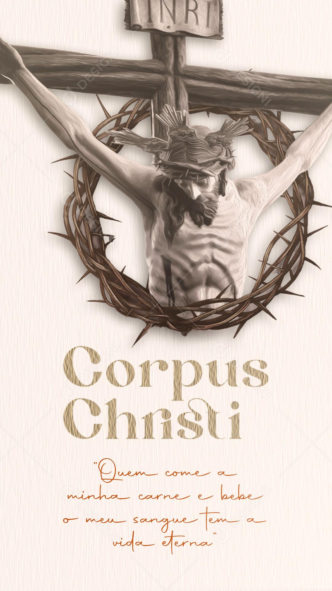 Corpus Christi Corpo de Cristo Simbolizado na Hóstia Consagrada Media PSD Editável