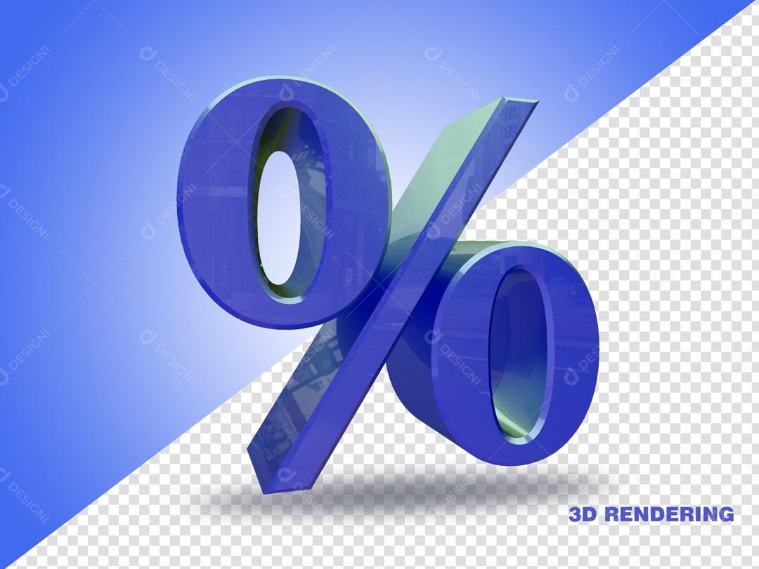 Porcentagem Azul 3D Para Composição PSD