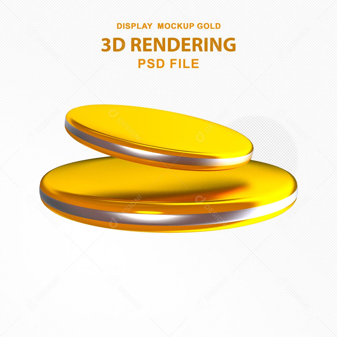 Podium Amarelo Elemento 3D Para Composição PSD