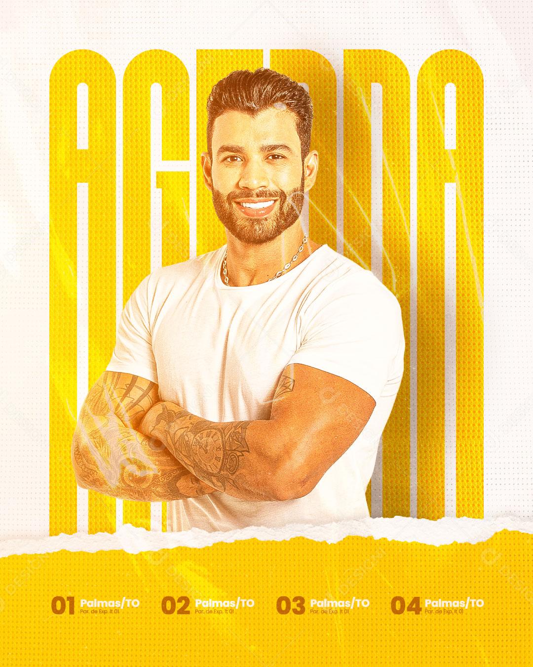 Show Agenda Flyer Gustavo Lima Social Media Editable PSD