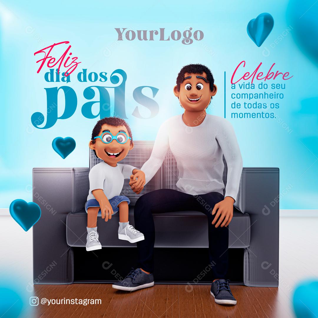 Feliz Dia Dos Pais Data Comemorativa Social Media PSD Editável