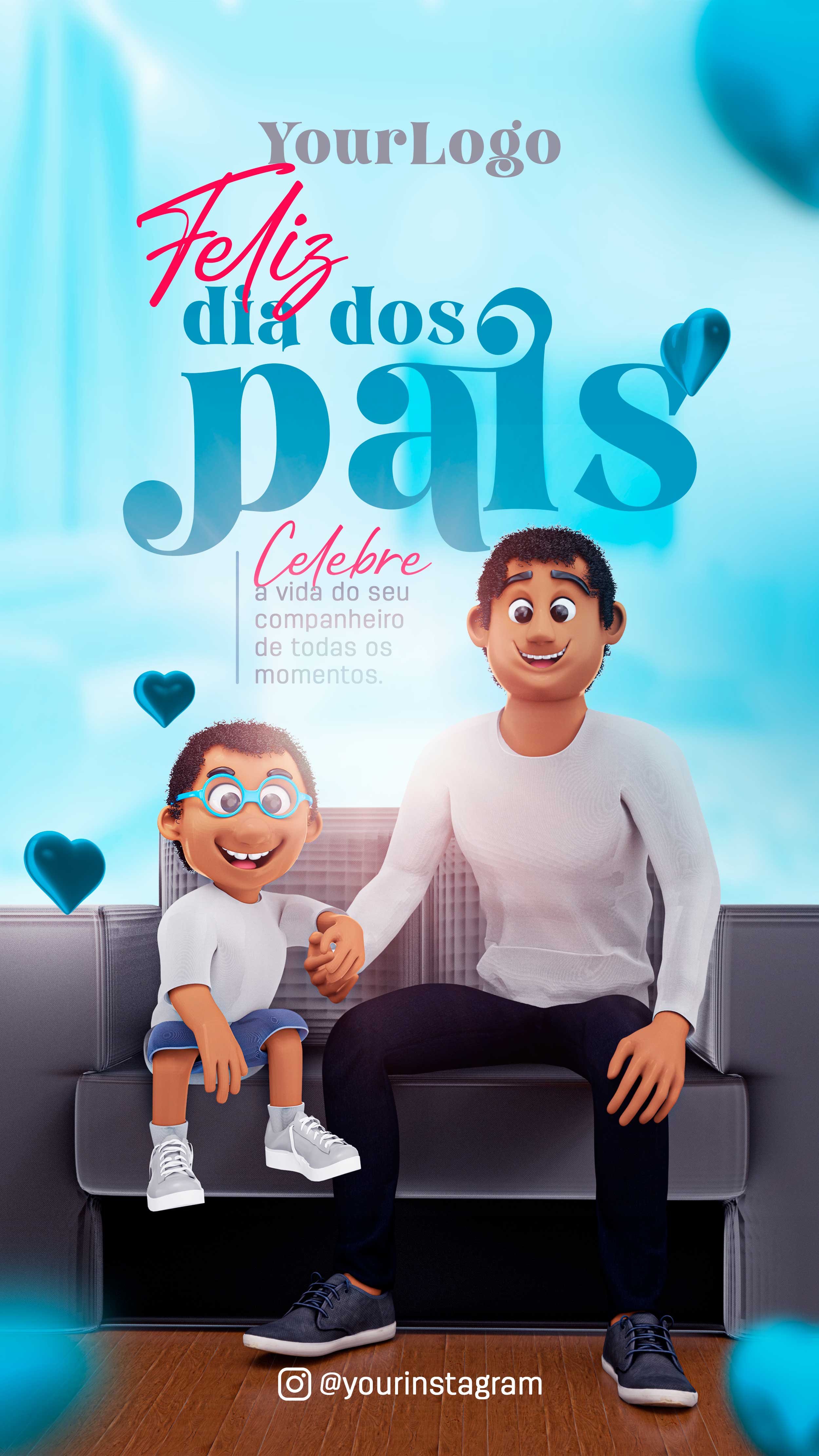 Feliz Dia Dos Pais Data Comemorativa Social Media PSD Editável