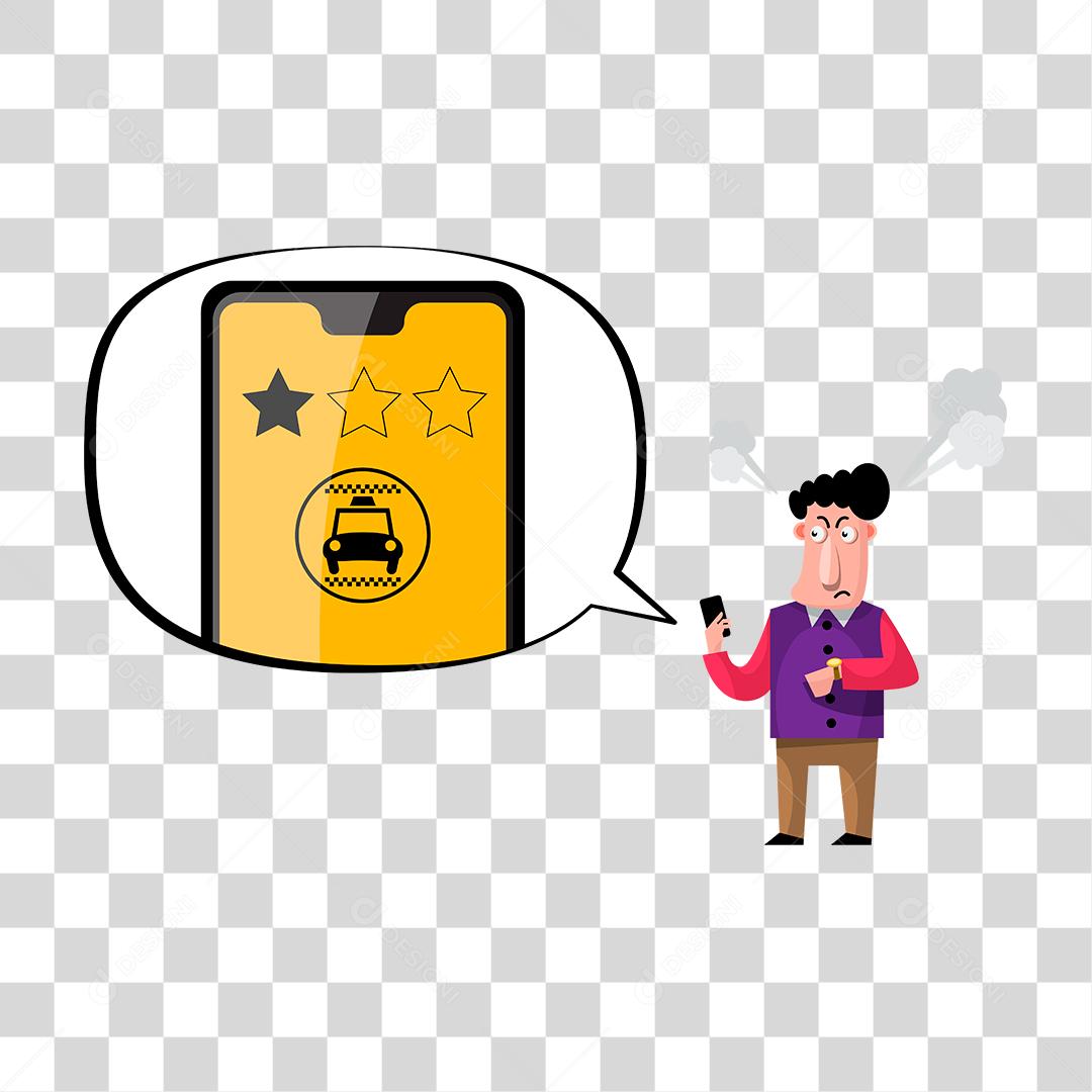 Desenho de Homem uber 5 estrelas