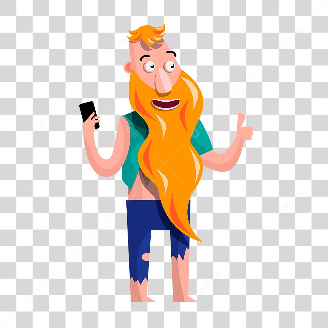 Desenho de homem barba grande