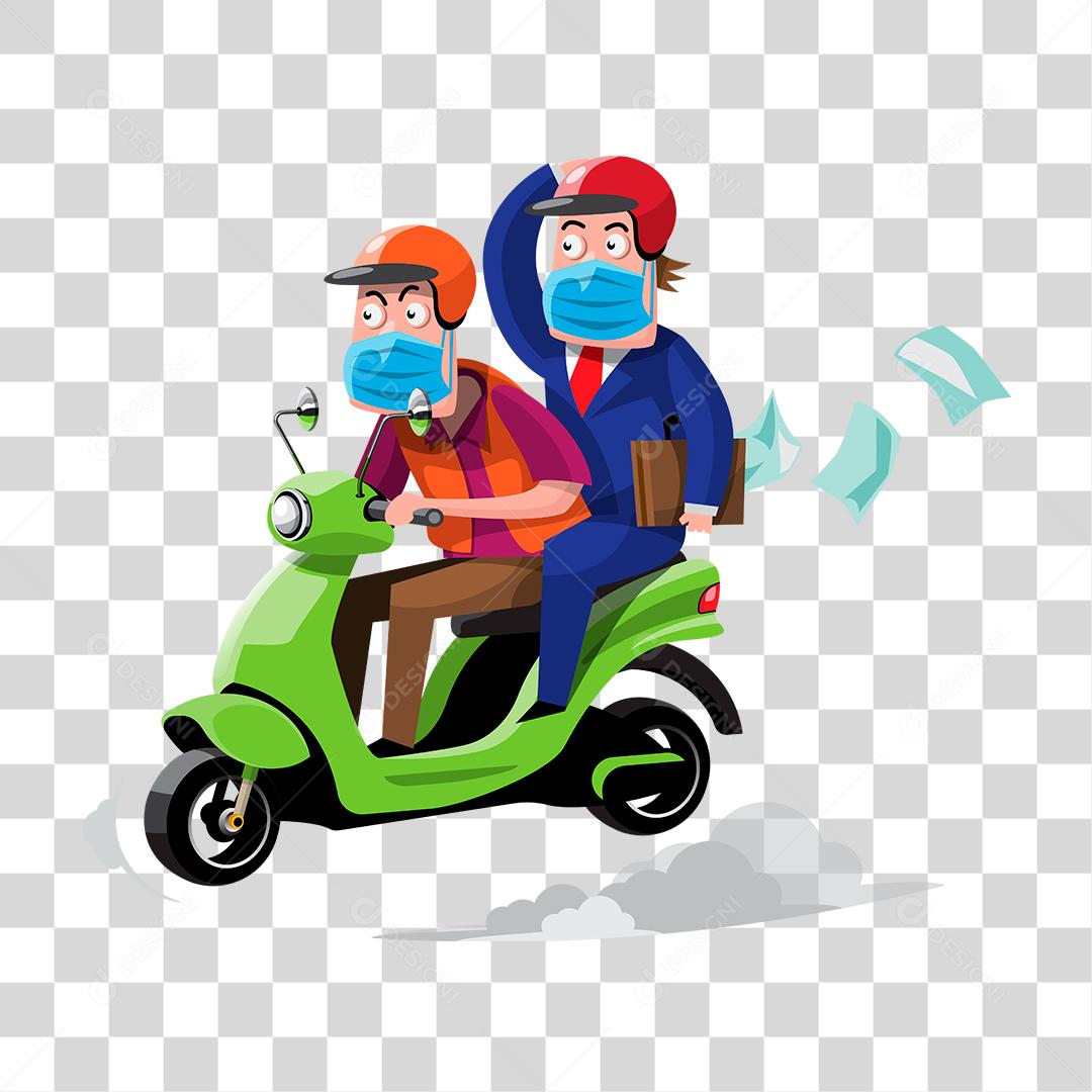 Desenhos de pessoas andando moto