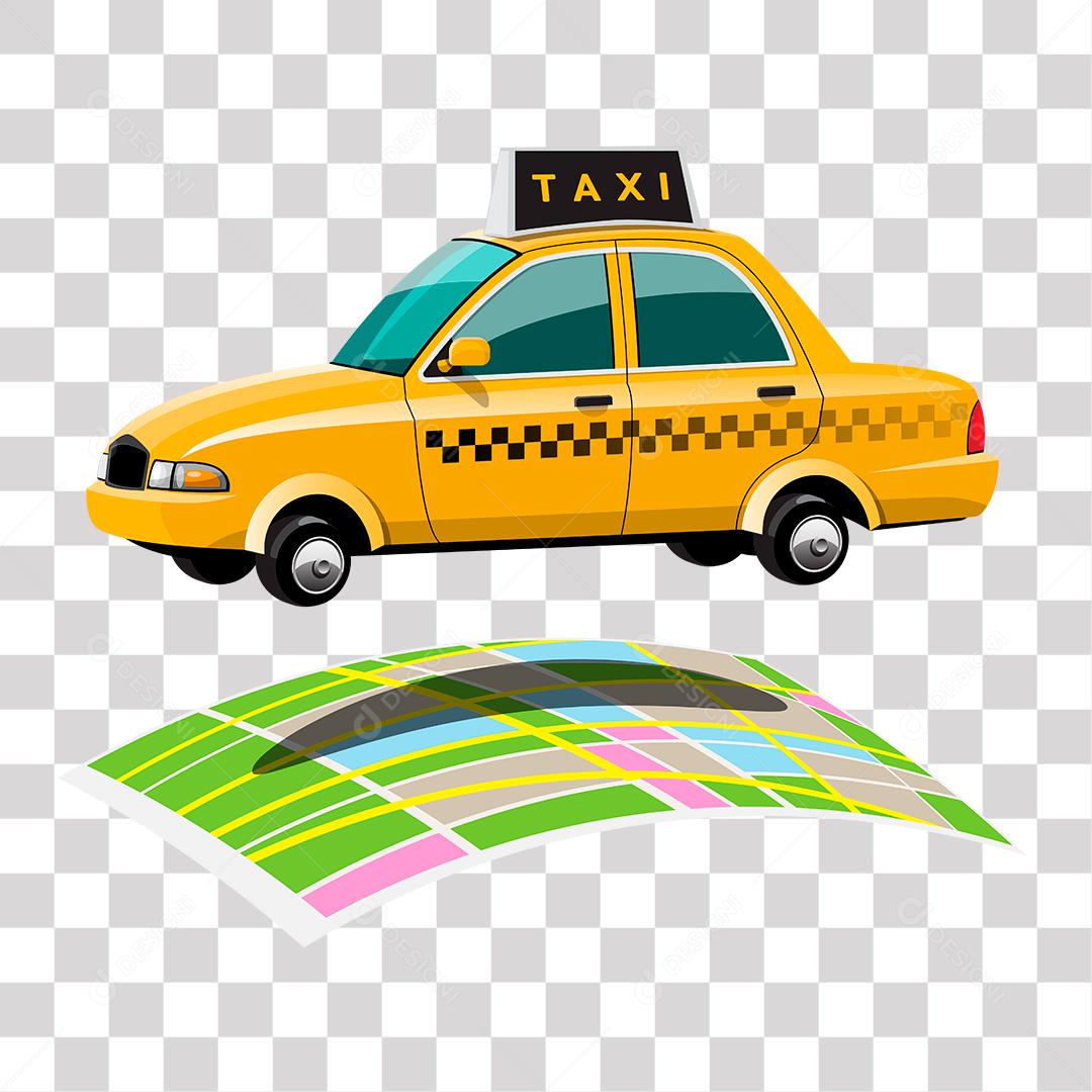 desenho de taxi amarelo