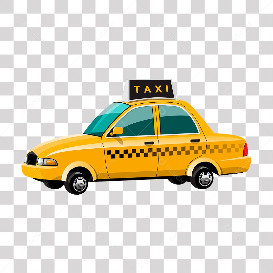 desenho de   taxi amarelo
