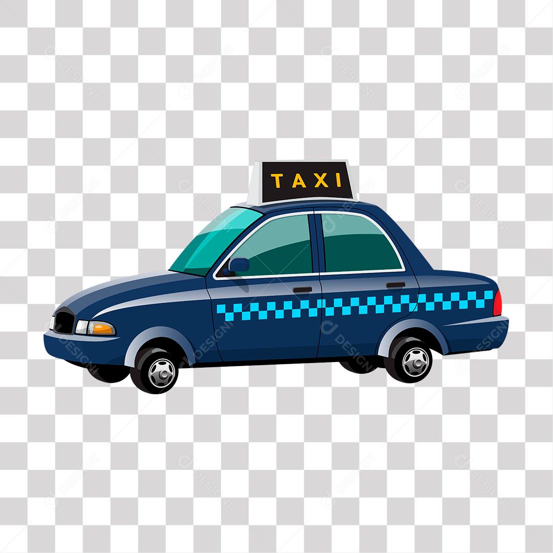 desenho de  taxi azul escuro