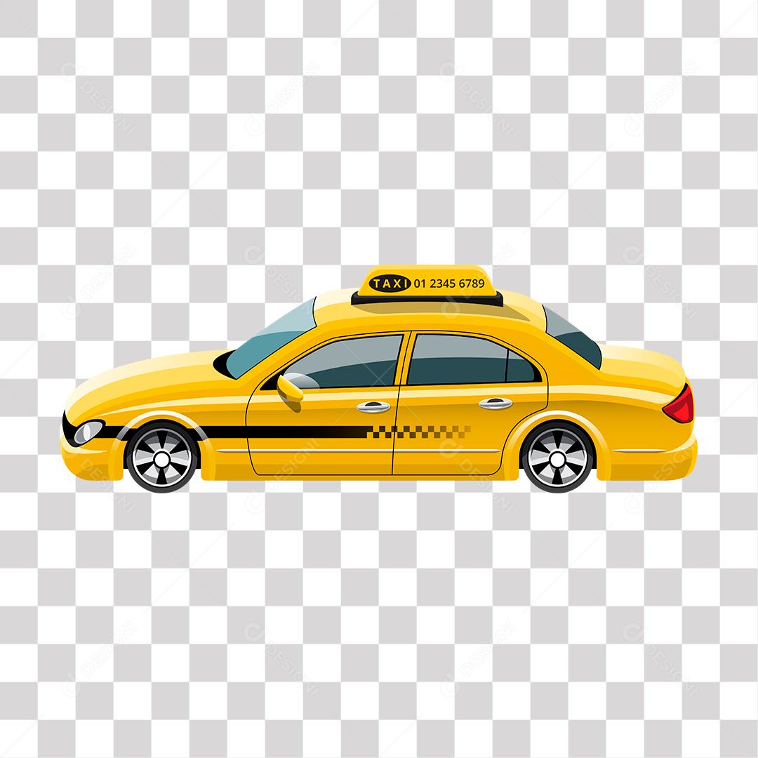 desenho de taxi amarelo com faixas pretas rebaixado