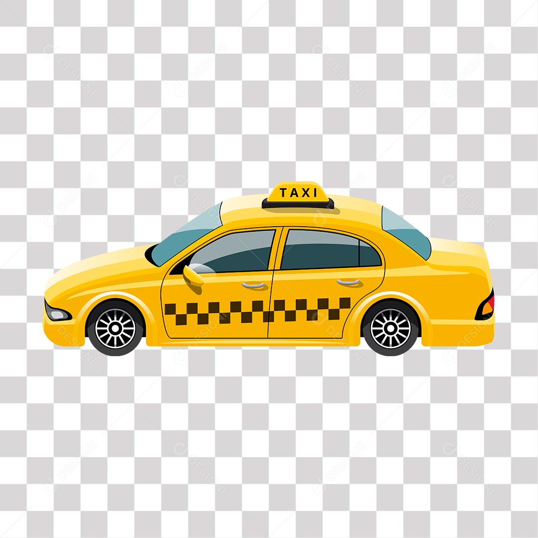 desenho de taxi amarelo de faixas pretas