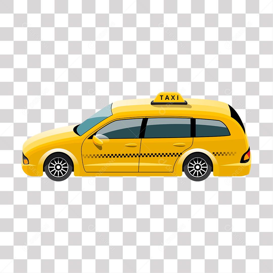 desenho de taxi amarelo com faixas pretas