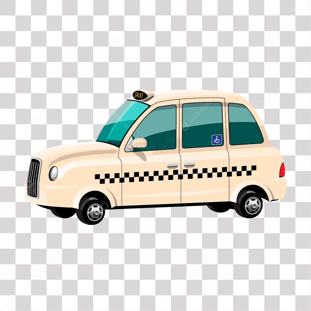 desenho de taxi branco rosé de faixas pretas