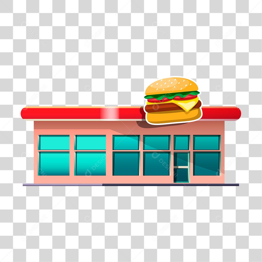 Desenho de fachada hamburgueria