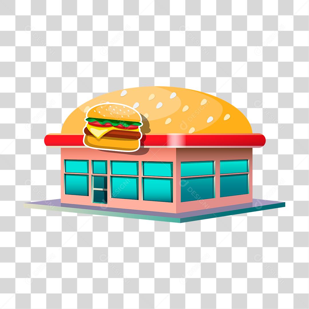 Desenho de fachada hamburgueria