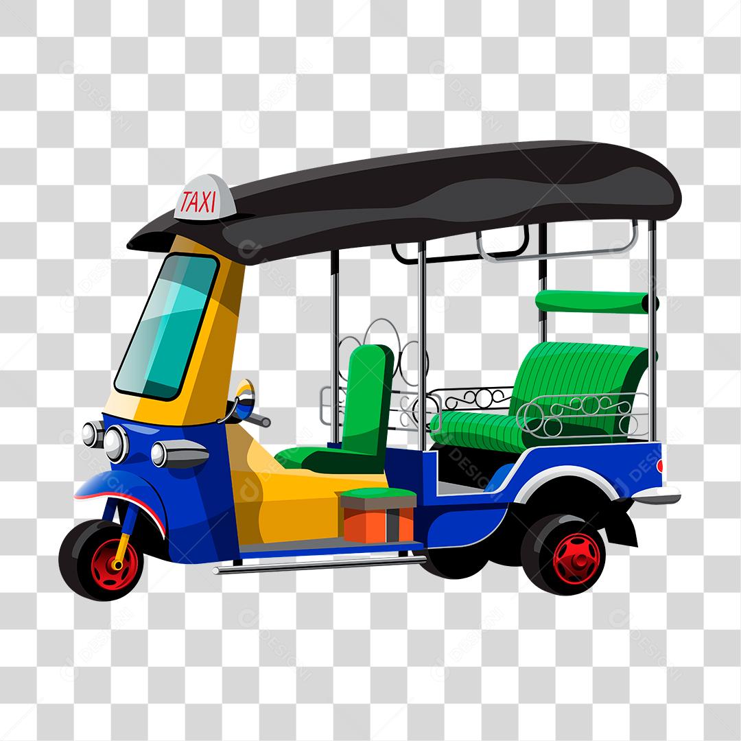 Desenho de pessoa andando tuk tuk