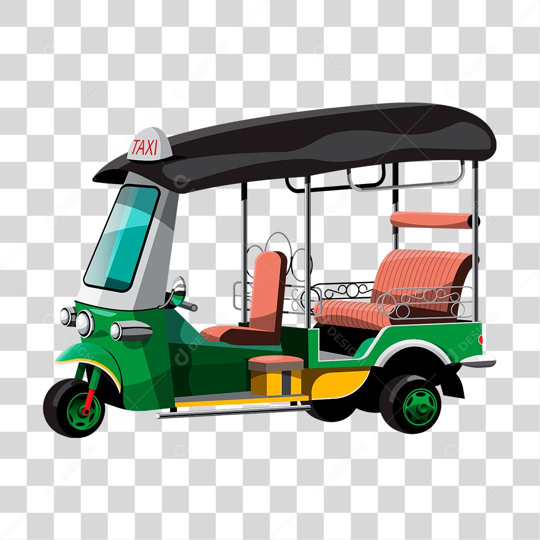 Desenho de pessoa andando tuk tuk