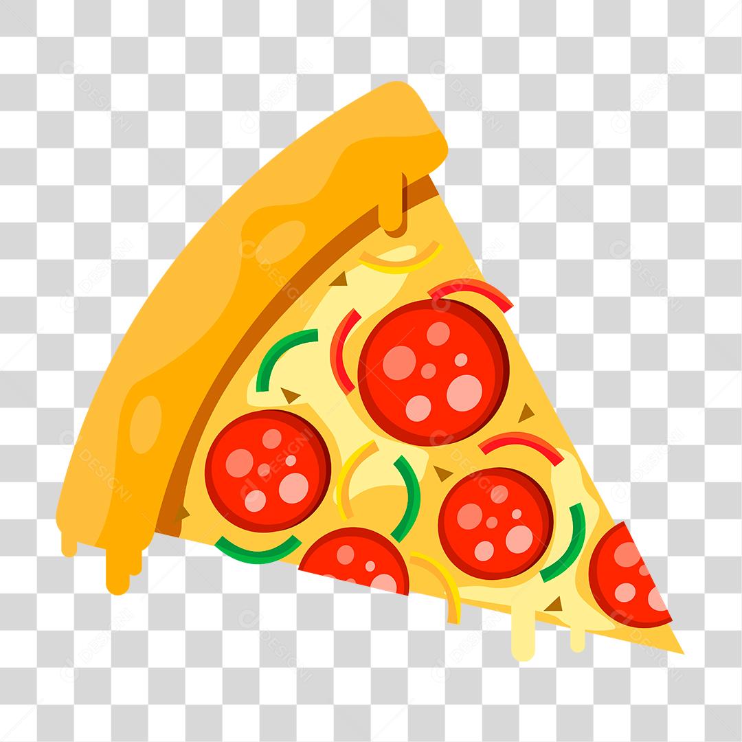 Desenho de fatia pizza comida