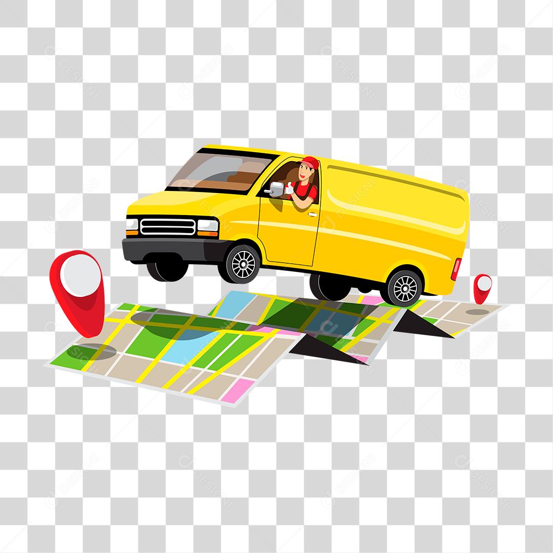 Desenho de correios fazendo entregas caixas encomendas