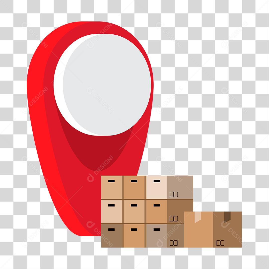 Desenho de correios fazendo entregas caixas encomendas