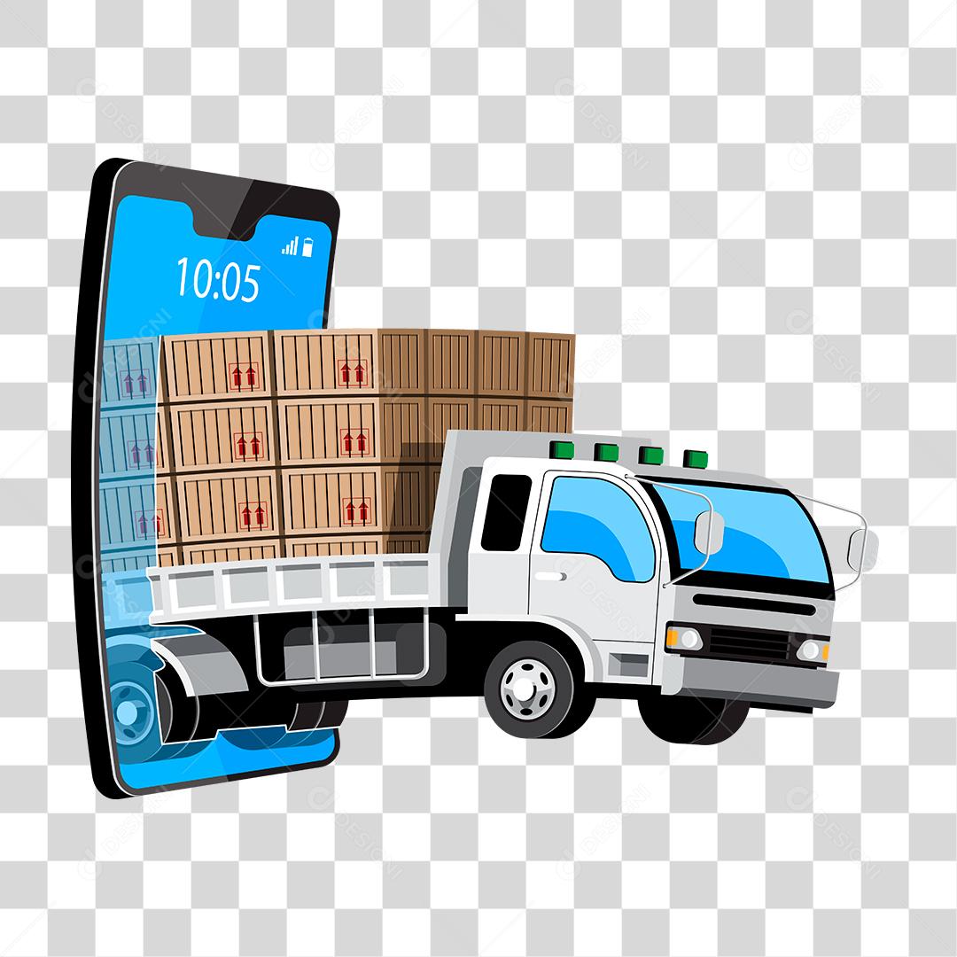 Desenho de carro entregas caminhao