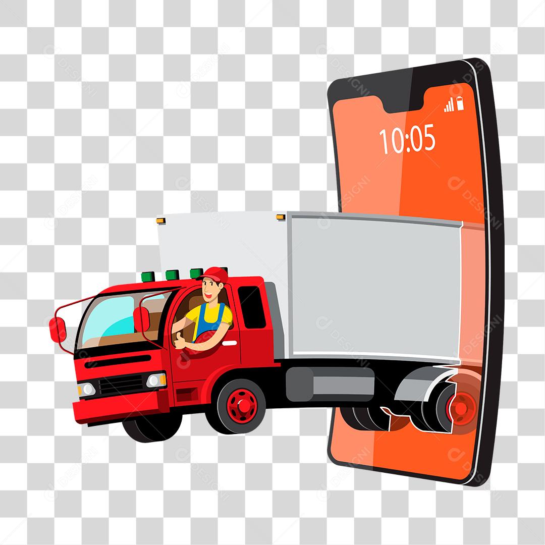 Desenho de carro entregas caminhao