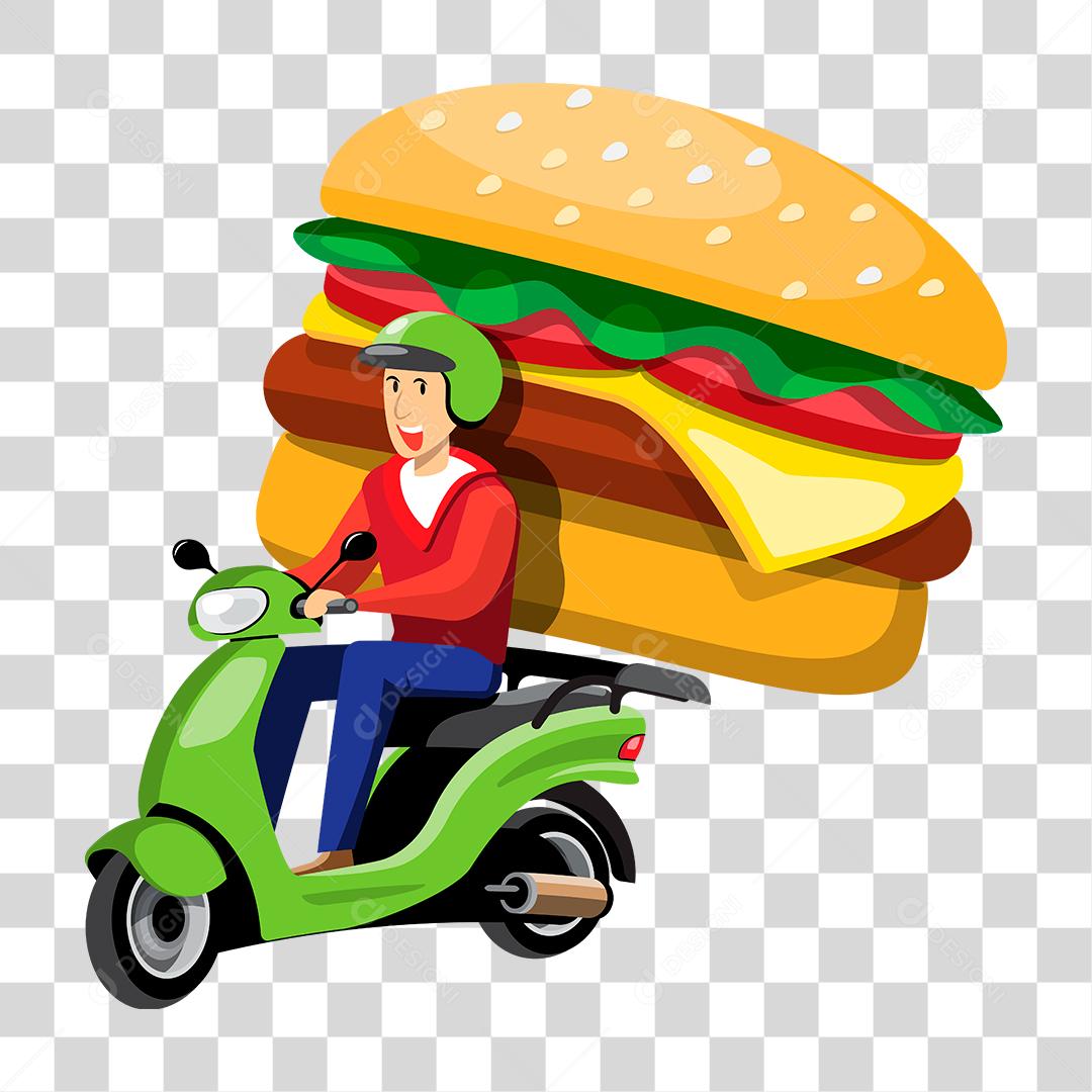 Desenho de motoboy delivery