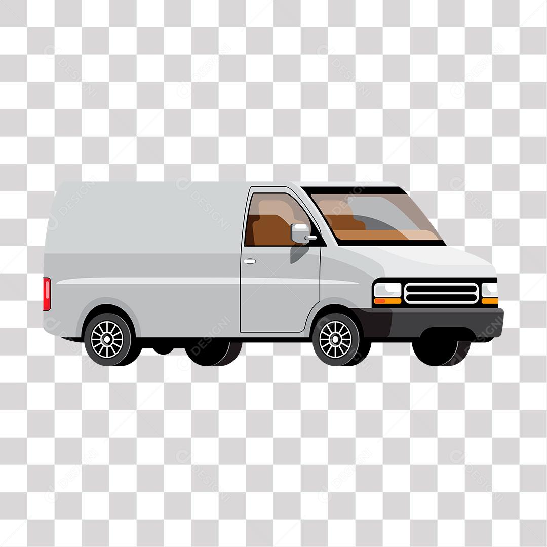 desenho de van virada para esquerda branca