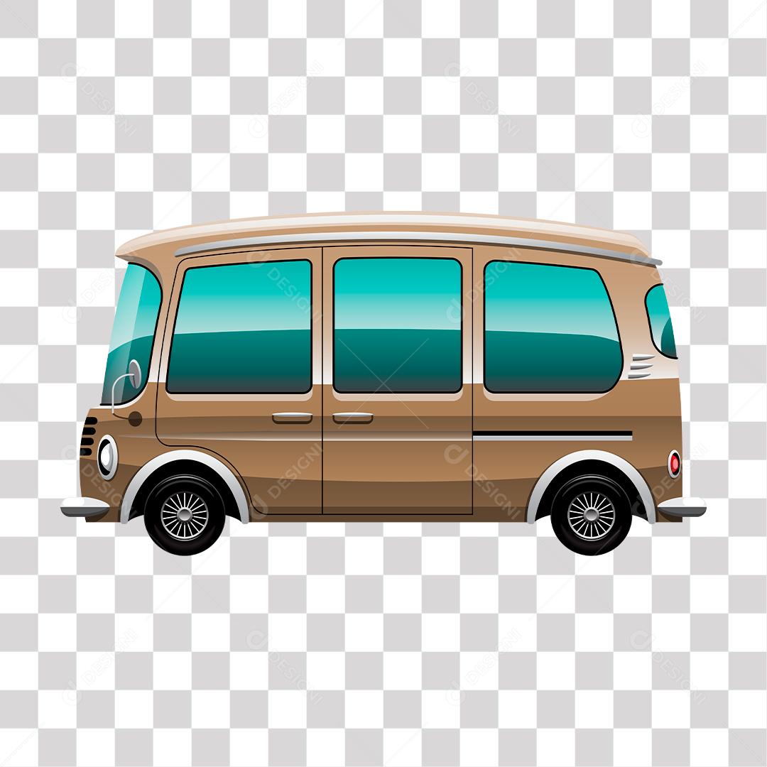 desenho de  combi de cor marrom quatro portas