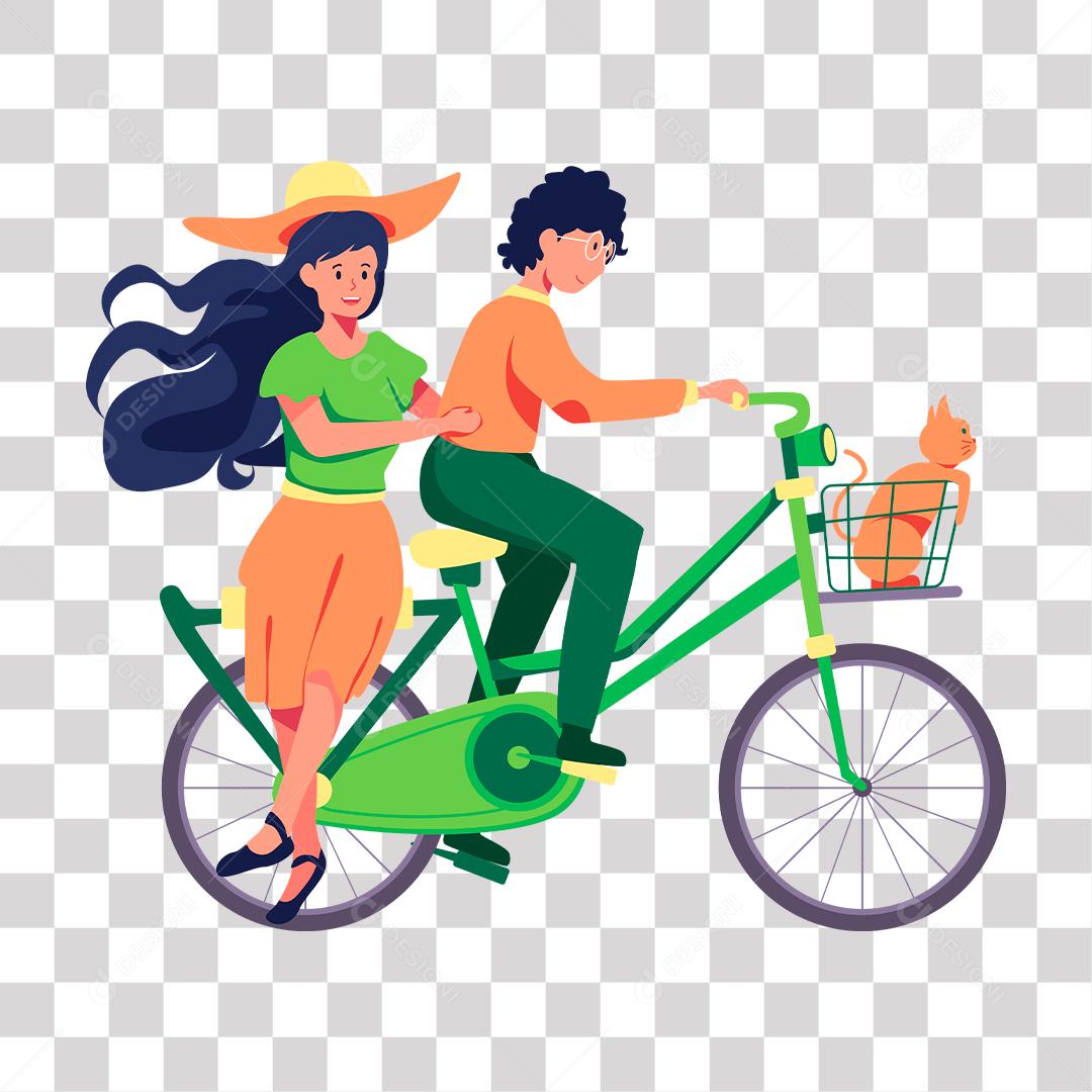 casal andando de  bicicleta