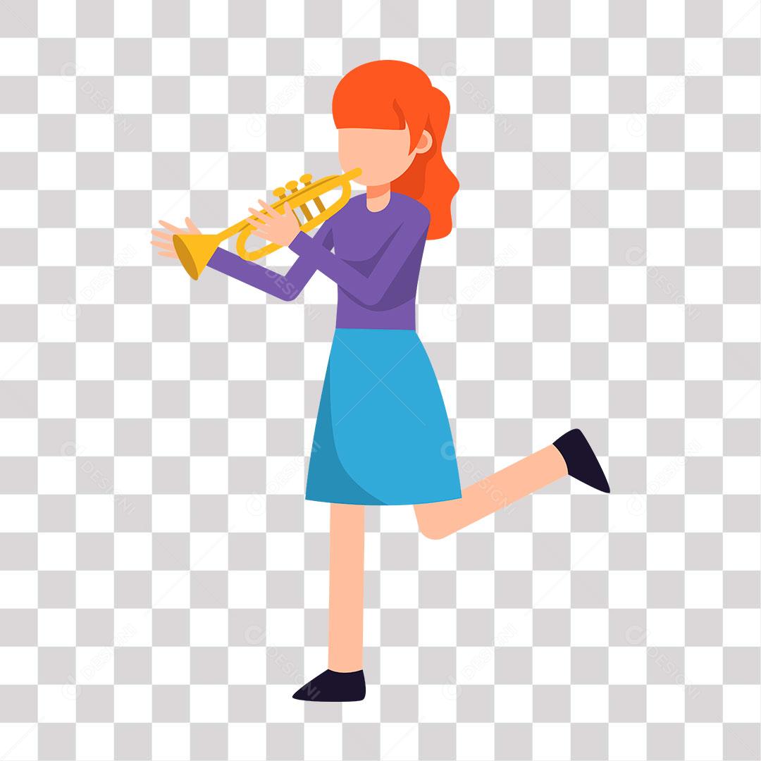 garota tocando tronpete