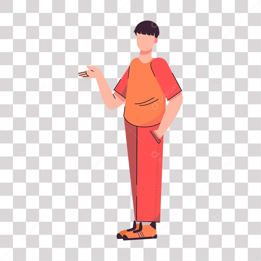 desenho de garoto fazendo sinal de como se tivesse conversando