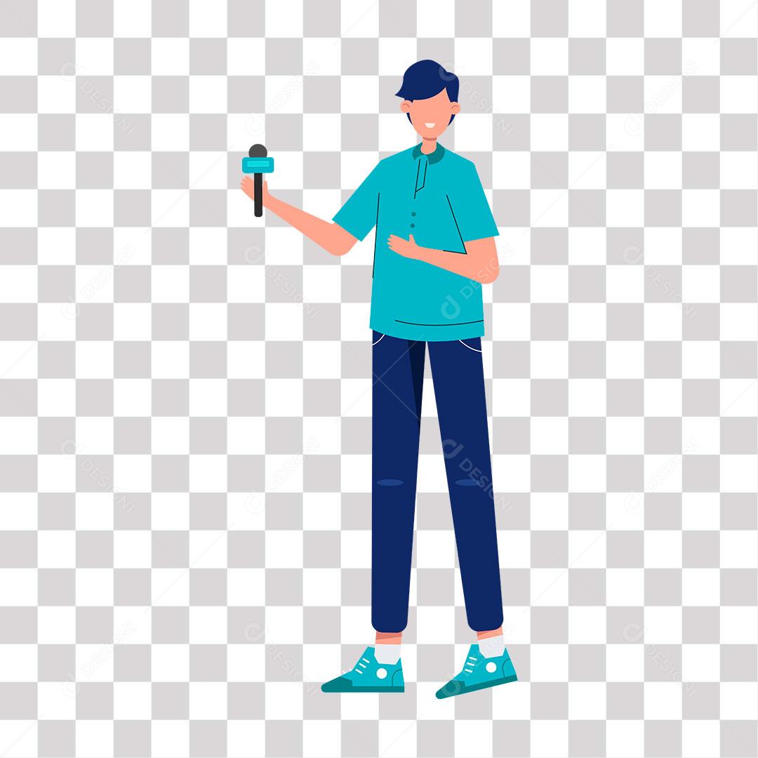 desenho reporter sorrindo