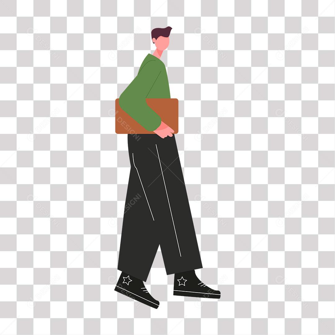 desenho de homem com planilha de trabalho